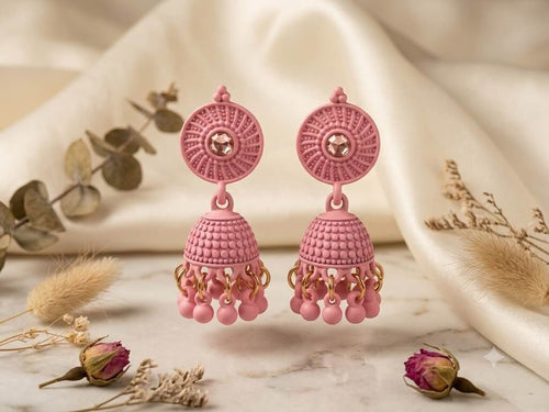 Baby Pink Matte Jhumka