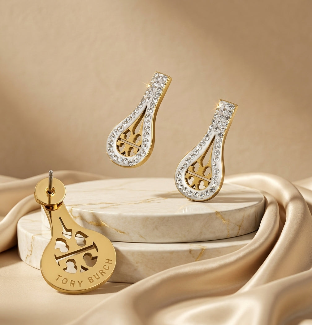 Golden Teardrop  Stud