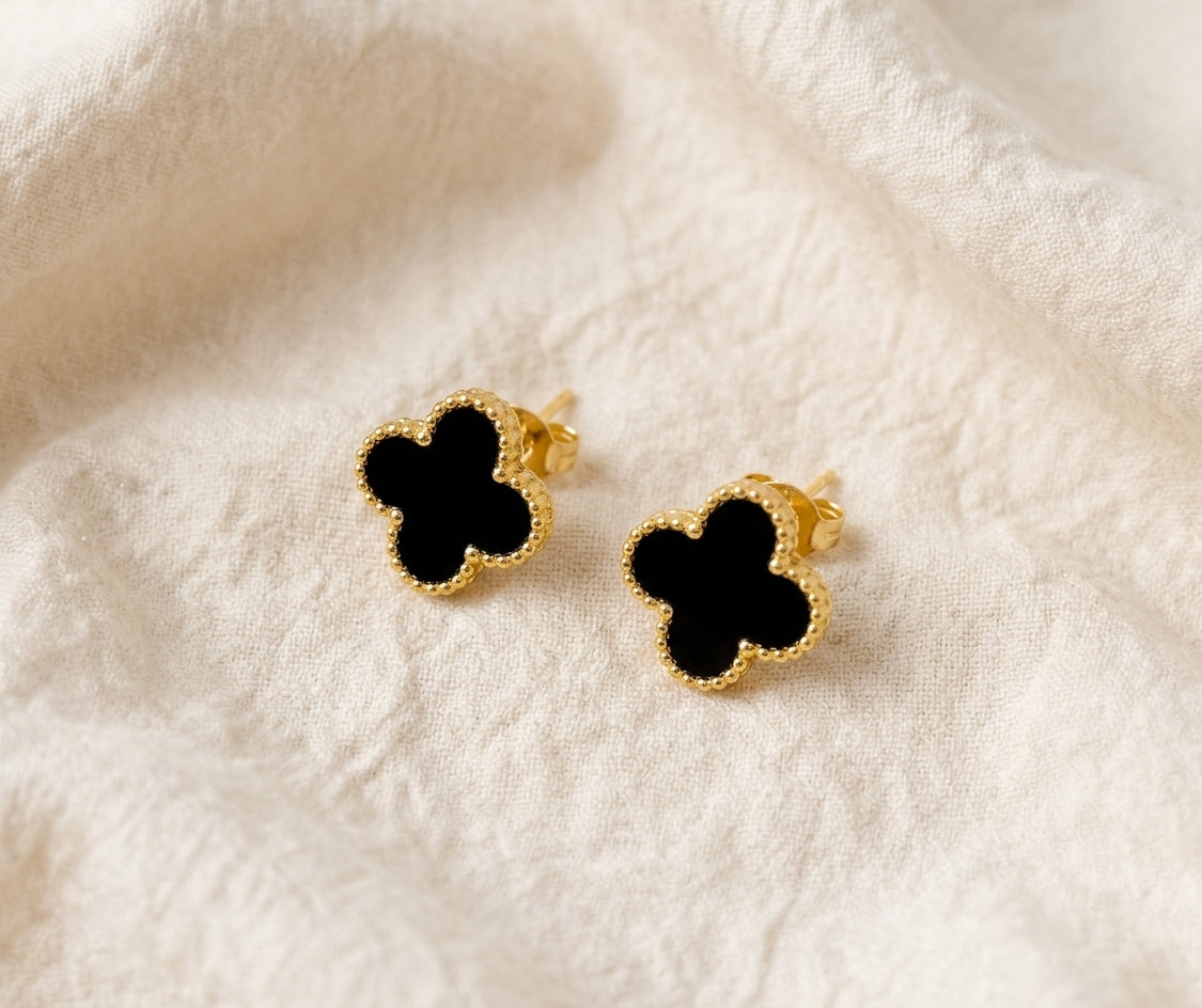 Black Clover Golden Stud Earrings