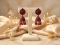 Maroon Matte Obsidian Rhythm Jhumkas