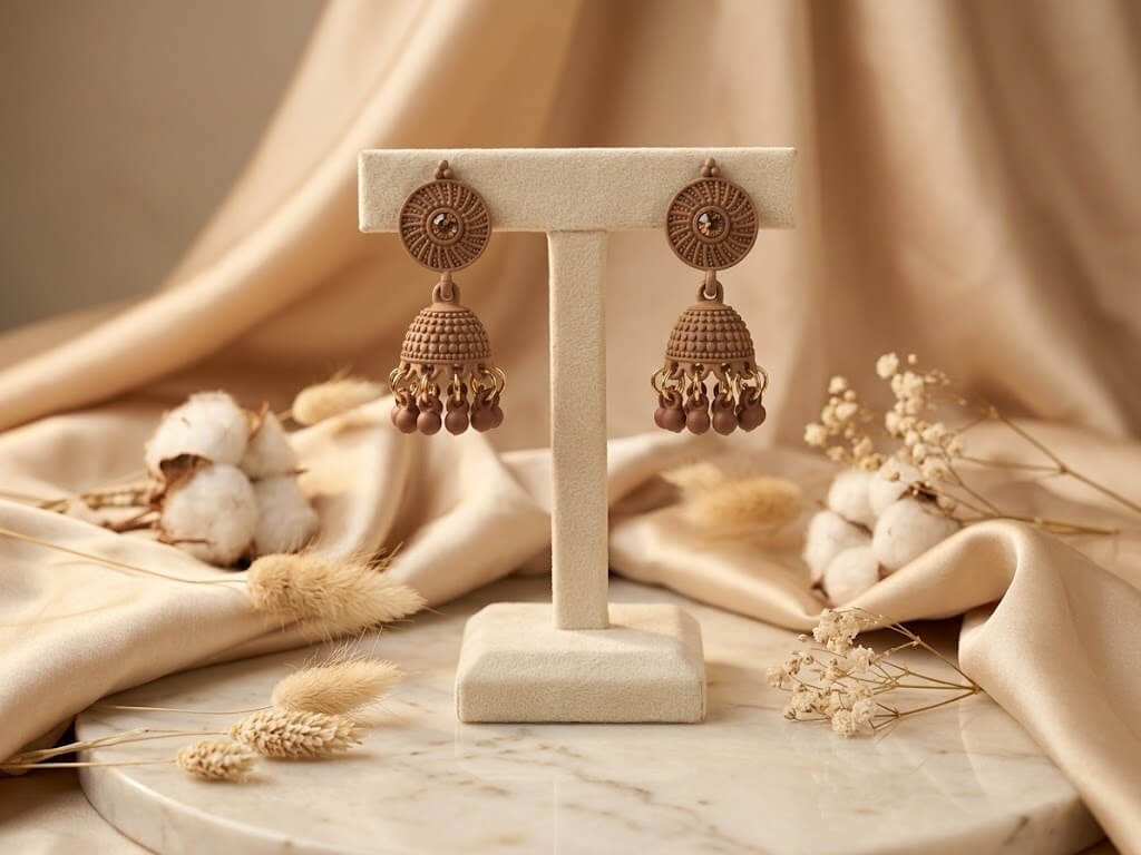 Nude Brown Chocolate Matte Jhumka