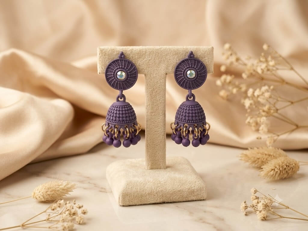 Purple Violet Matte Jhumka
