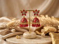 Red Enamelmeenakari Jhumkas