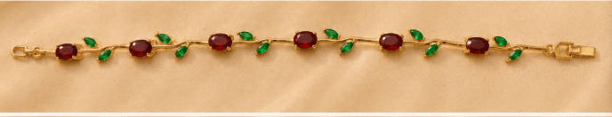 Ruby & Emerald Gold Vine Bracelet