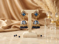 Square Top Blue Jhumkas