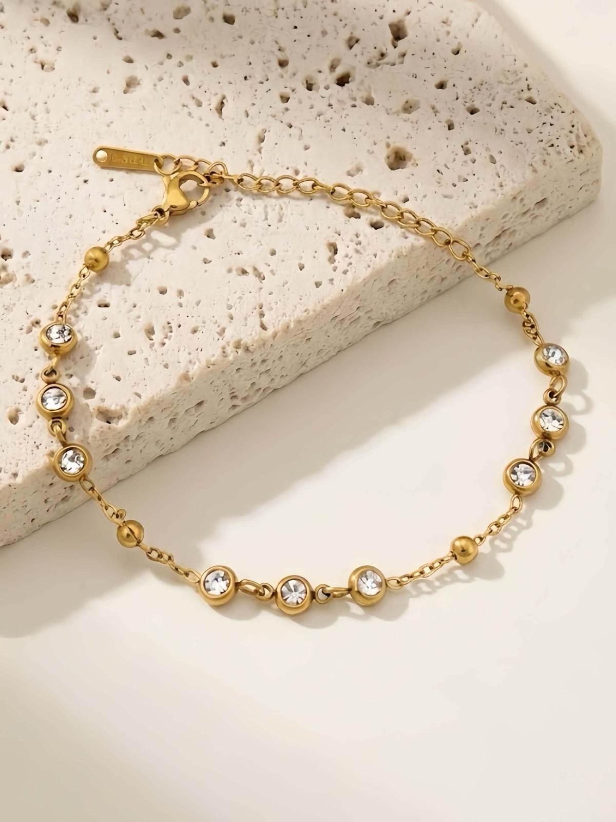 Diamond Studded Gold Bracelet