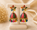 Zaywar Multi Saffron Solstice Jhumka Earrings