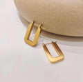 Golden Rectangular Earrings