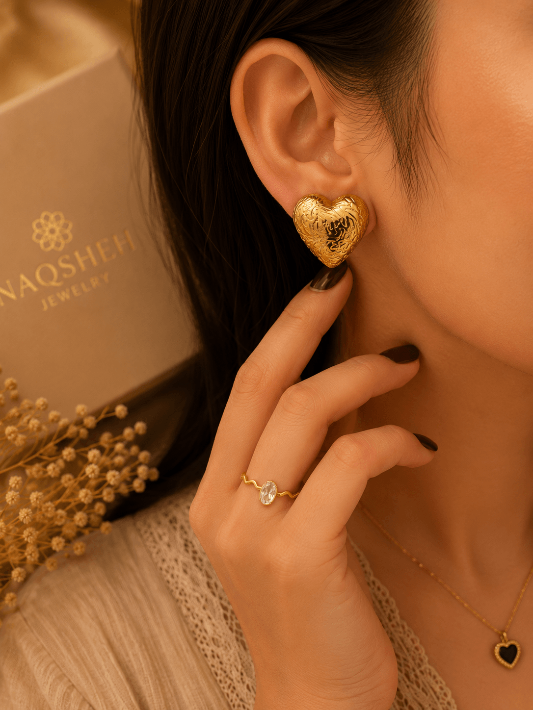 Golden Heart Earrings