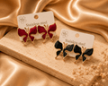 Beautiful Black and Maroon Butterfly Earrings 